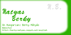 matyas berky business card