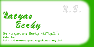 matyas berky business card